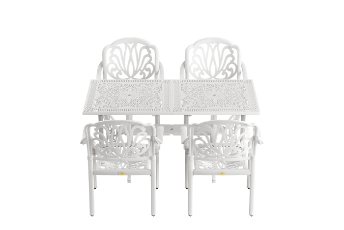 IVF BEYAZ DİKDÖRTGEN MASA + 4'LÜ BURSA SANDALYE - Görsel 1