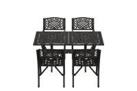 IVF SİYAH DİKDÖRTGEN MASA + 4'LÜ CUNDA SANDALYE