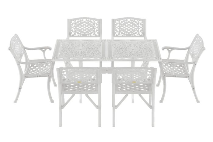 3 Istanbul Dikdörtgen Masa 6'lı Cunda Sandalye - Görsel 1