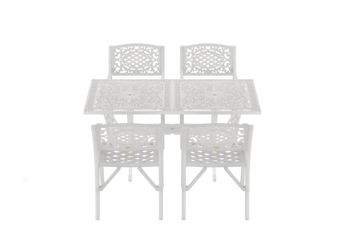 IVF BEYAZ DİKDÖRTGEN MASA + 4'LÜ CUNDA SANDALYE - Görsel 1