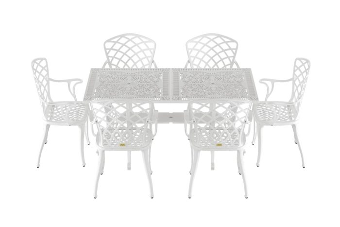 7 Istanbul Dikdörtgen Masa 6'lı Hitit Sandalye - Görsel 2