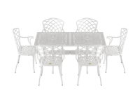 IVF BEYAZ DİKDÖRTGEN MASA + 6'LI HİTİT SANDALYE