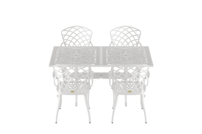 IVF BEYAZ DİKDÖRTGEN MASA + 4'LÜ HİTİT SANDALYE - Görsel 1