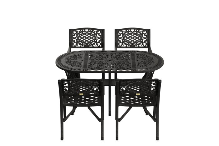 cunda-oval-siyah-4-scaled-1.jpg Istanbul Oval Masa 4'lü Cunda Sandalye - Görsel 1