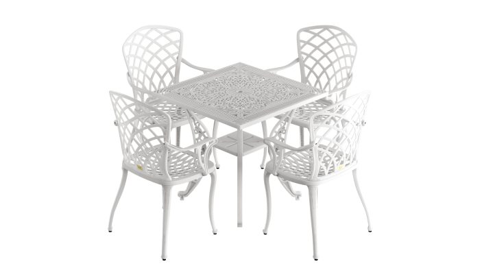 hitit-kare-beyaz-4.jpg Istanbul Kare Masa 4'lü Hitit Sandalye - Görsel 1