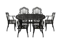 IVF SİYAH OVAL MASA + 6'LI İSTANBUL SANDALYE