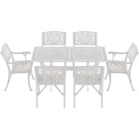 IVF BEYAZ DİKDÖRTGEN MASA + 6'LI CUNDA SANDALYE TAKIMI