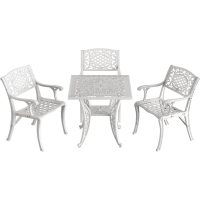 IVF BEYAZ KARE MASA +  3'LÜ CUNDA SANDALYE TAKIMI