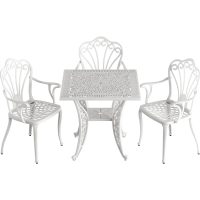 IVF BEYAZ KARE MASA +  3'LÜ İSTANBUL SANDALYE TAKIMI