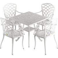 IVF BEYAZ KARE MASA + 4'LÜ HİTİT SANDALYE TAKIMI