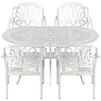 IVF BEYAZ OVAL MASA + 4'LÜ BURSA SANDALYE TAKIMI