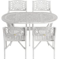 IVF BEYAZ OVAL MASA + 4'LÜ CUNDA SANDALYE TAKIMI