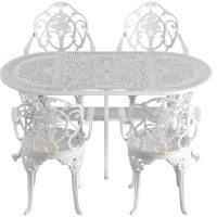 IVF BEYAZ OVAL MASA + 4'LÜ ISPARTA SANDALYE TAKIMI