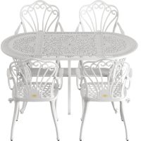 IVF BEYAZ OVAL MASA + 4'LÜ İSTANBUL SANDALYE TAKIMI