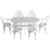 IVF BEYAZ OVAL MASA + 6'LI ISPARTA SANDALYE TAKIMI