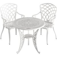 IVF BEYAZ YUVARLAK MASA + 2'Lİ HİTİT SANDALYE TAKIMI