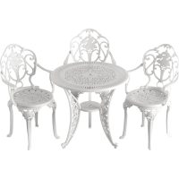 IVF BEYAZ YUVARLAK MASA + 3'LÜ ISPARTA SANDALYE TAKIMI