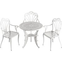 IVF BEYAZ YUVARLAK MASA + 3'LÜ ISTANBUL SANDALYE TAKIMI