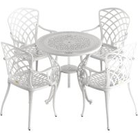 IVF BEYAZ YUVARLAK MASA + 4'LÜ HİTİT SANDALYE TAKIMI