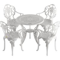 IVF BEYAZ YUVARLAK MASA + 4'LÜ ISPARTA SANDALYE TAKIMI