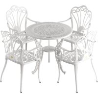 IVF BEYAZ YUVARLAK MASA + 4'LÜ ISTANBUL SANDALYE TAKIMI