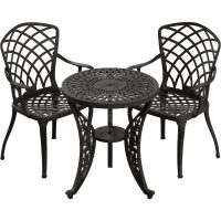 IVF SİYAH FİSKOS MASA + 2'Lİ HİTİT SANDALYE TAKIMI