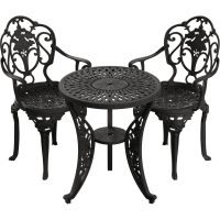 IVF SİYAH FİSKOS MASA + 2'Lİ ISPARTA SANDALYE TAKIMI