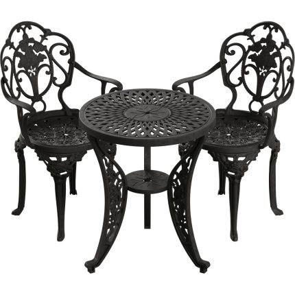 IVF SİYAH FİSKOS MASA + 2'Lİ ISPARTA SANDALYE TAKIMI