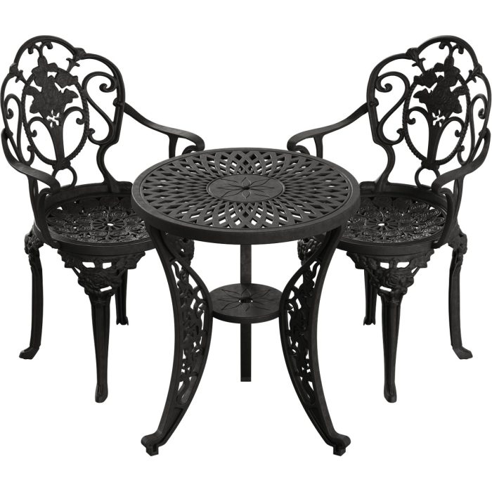 IVF SİYAH FİSKOS MASA + 2'Lİ ISPARTA SANDALYE TAKIMI - Görsel 1