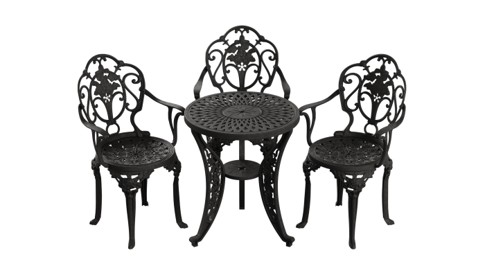 IVF SİYAH  FİSKOS MASA + 3'LÜ ISPARTA SANDALYE TAKIMI - Görsel 1