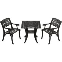 IVF SİYAH  KARE MASA + 2'Lİ CUNDA SANDALYE TAKIMI