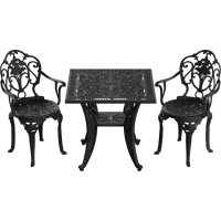 IVF SİYAH KARE MASA + 2'Lİ ISPARTA SANDALYE TAKIMI