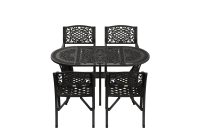 IVF SİYAH OVAL MASA + 4'LÜ CUNDA SANDALYE TAKIMI