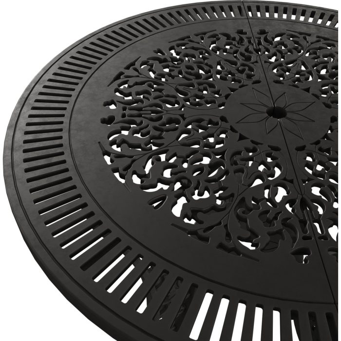 IVF SİYAH YUVARLAK MASA + 2'Lİ HİTİT SANDALYE TAKIMI - Görsel 2