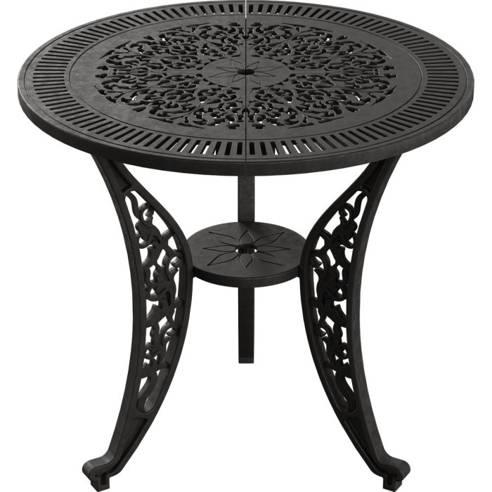 IVF SİYAH YUVARLAK MASA + 2'Lİ HİTİT SANDALYE TAKIMI - Görsel 3