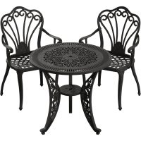 IVF SİYAH YUVARLAK MASA + 2'Lİ ISTANBUL SANDALYE TAKIMI