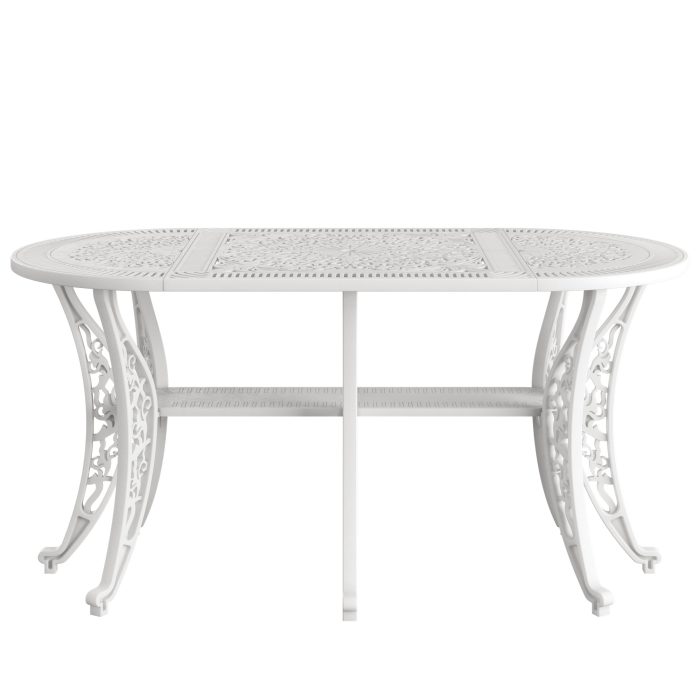 IVF 6 KİŞİLİK OVAL MASA BEYAZ - Görsel 2