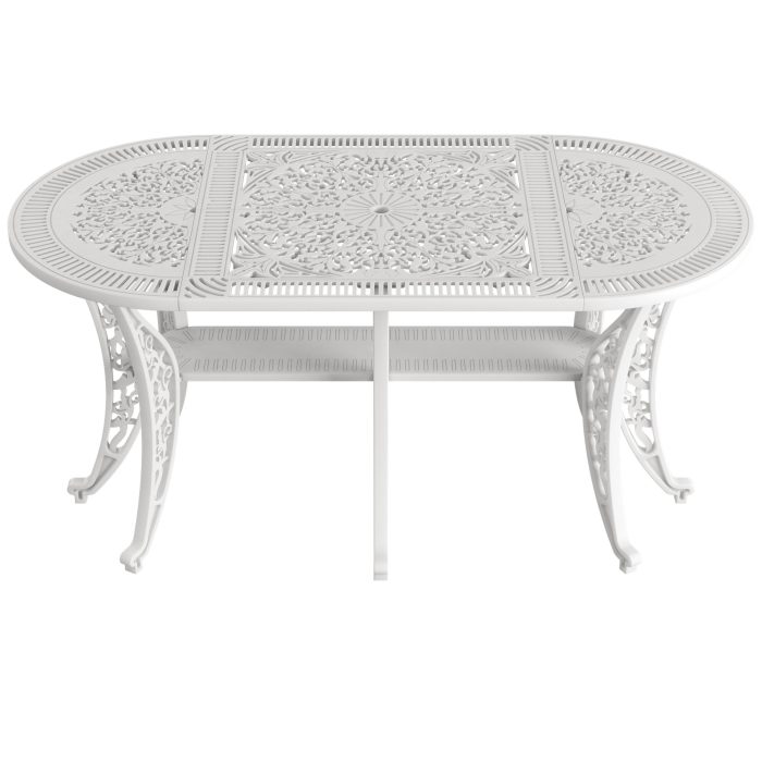 IVF 6 KİŞİLİK OVAL MASA BEYAZ - Görsel 1